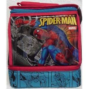  Spiderman Lunch Bag   Dual Compartment   Blue, Black and 