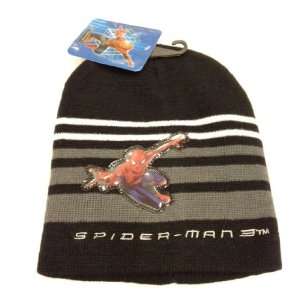 Spiderman Black/White Stripe Beanie Hat