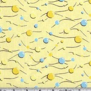  45 Wide Kites Wavy Dot Yellow Fabric By The Yard: Arts 