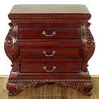 Solid Mahogany 3 Drawer Nightstand Bedside Side Table Chest jr08nww