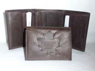 TORONTO MAPLE LEAFS Leather TriFold Wallet NEW dark brown z+  