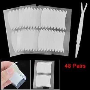   48 Pairs Double Eyelid Stickers Tapes w Plastic Stick Beauty
