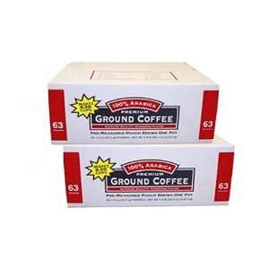  100% Arabica Premium Ground Coffee 63 Count 1.5 Oz. (Pack 
