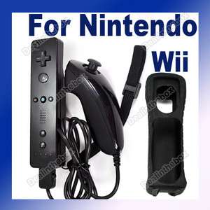 New Black Remote and Nunchuk Controller Set for Nintendo Wii Game 