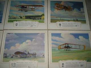 1956 Hubbell Set of 12 AVIATION PRINTS The EARLY BIRDS  