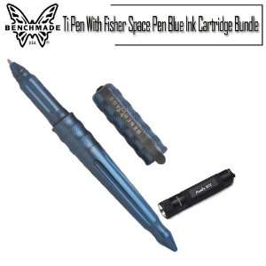 Benchmade Knife Ti Pen With Fisher Space Pen Blue Ink Cartridge Bundle