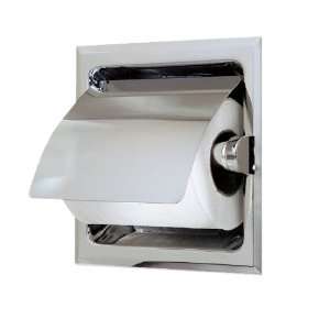   Recessed Toilet Paper Holder With Cover   Chrome