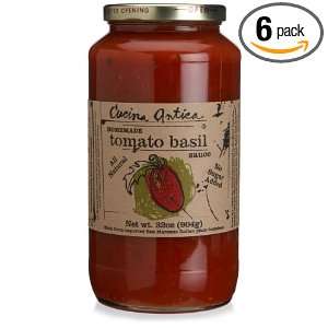 Cucina Antica Tomato Basil Sauce, 32 Ounce Jars (Pack of 6)  