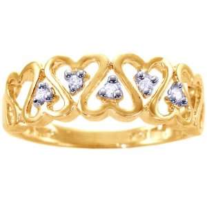   Gold Dancing Hearts Diamond Ring Diamond, size6.5 diViene Jewelry
