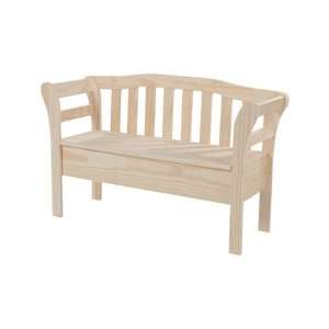  Solid Wood Unfinished Sleigh Hall Storage Bench: Home 