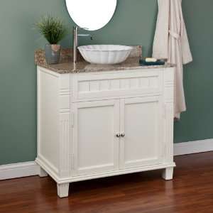 36 Broden Vanity for Vessel Sink   No Faucet Holes   3/4 Granite Top 