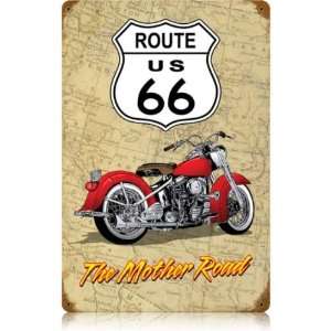  Mother Road Motorcycle Vintage Metal Sign   Victory 
