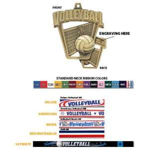 Volleyball 3 D Pro Sport Medal M 712V BRONZE MEDAL / ORANGE RIBBON 2.5 