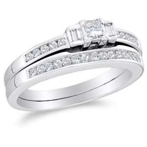  White Gold Diamond Classic Traditional Ladies Bridal Engagement Ring 