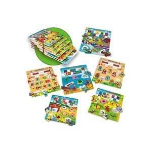    Pack Play and Learn Wood Puzzle Set   6 pk: Office Products